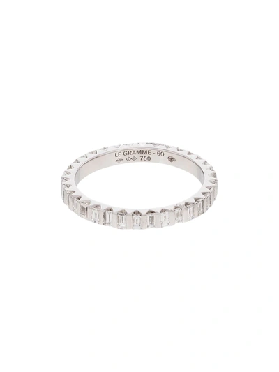 Shop Le Gramme 18kt White Gold Diamond Full Pave Ring