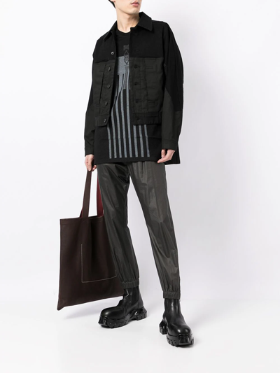Julius Panelled Cropped Jacket In Schwarz