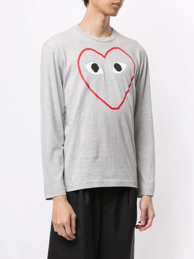 Shop Comme Des Garçons Play Logo Print T-shirt In White