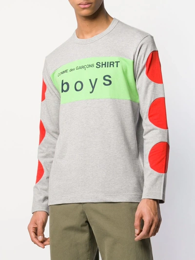 Shop Comme Des Garçons Shirt Circle Sleeve Logo T-shirt In Grey