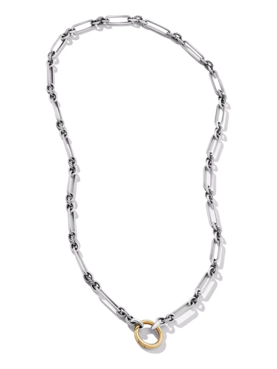 David Yurman 4.5mm Lexington Amulet Vehicle Necklace In Silver And 18k Gold In Silver
