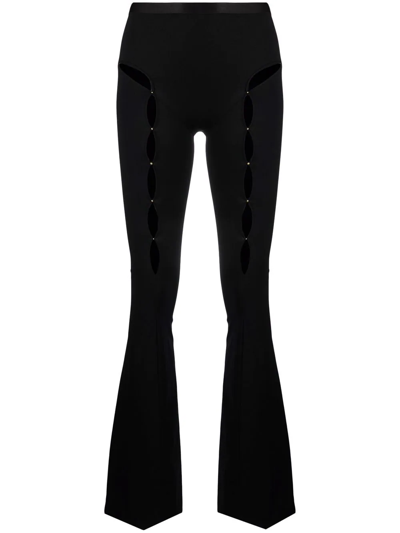 Rui Cut-out Detail Flared Trousers In Schwarz