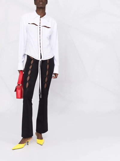 Rui Cut-out Detail Flared Trousers In Schwarz