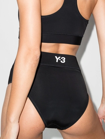 Shop Y-3 Logo-print Bikini Bottoms In 黑色
