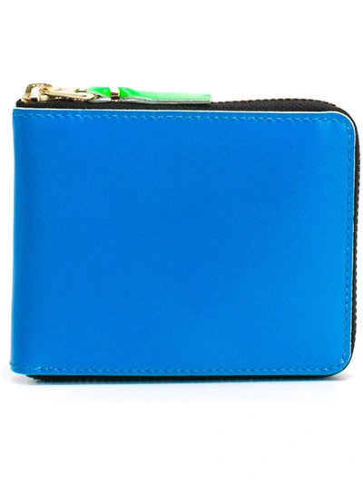 Shop Comme Des Garçons Zip Wallet In Blue