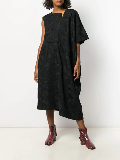Shop Comme Des Garçons Asymmetric Midi Dress In Black