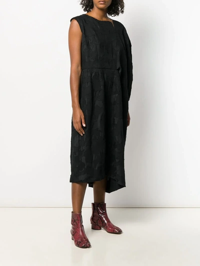 Shop Comme Des Garçons Asymmetric Midi Dress In Black