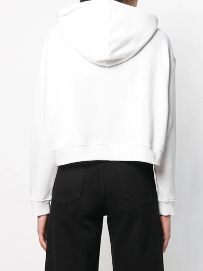 Shop Stella Mccartney Logo Print Cropped Hoodie In White