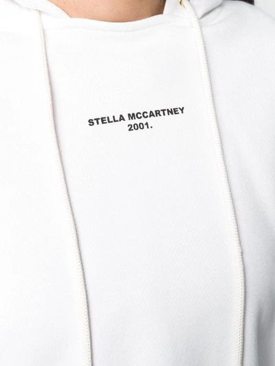 Shop Stella Mccartney Logo Print Cropped Hoodie In White