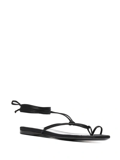Shop Attico Wraparound Style Sandals In Black