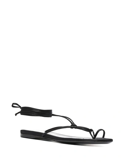 Attico Women's Kika Lace-up Satin Thong Sandals In Black