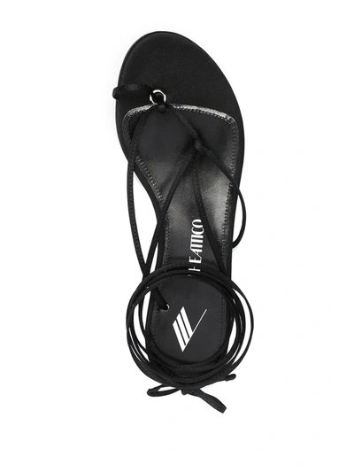 Attico Women's Kika Lace-up Satin Thong Sandals In Black