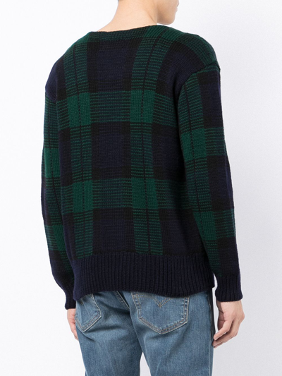 Shop Polo Ralph Lauren Black Watch Plaid Wool Jumper In Blue