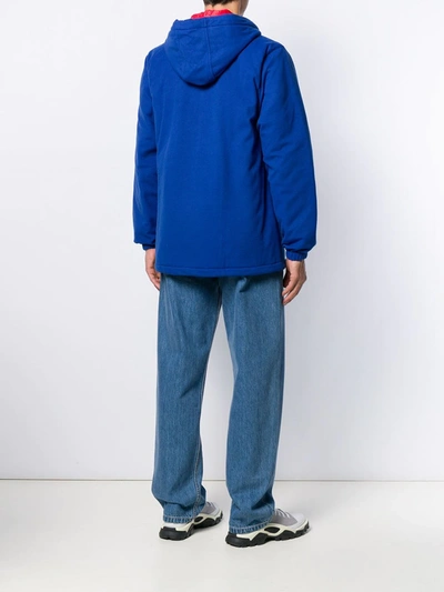 Shop Comme Des Garçons Shirt Padded Hooded Jacket In Blue