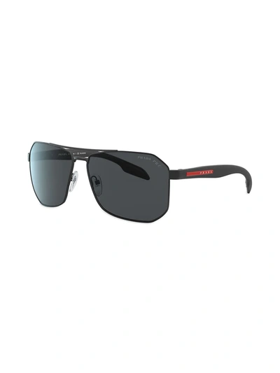 Shop Prada Linea Rossa Sunglasses In Black