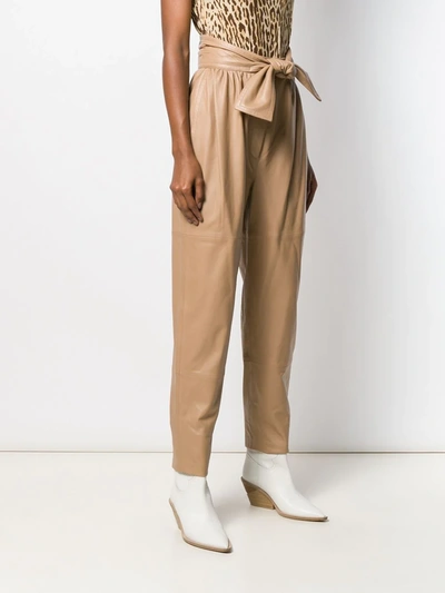 ZIMMERMANN TAPERED LEATHER TROUSERS - 大地色