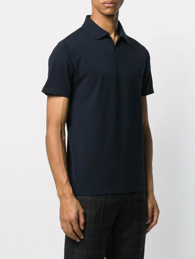 Shop Filippa K Fitted Buttonless Polo Shirt In Blue