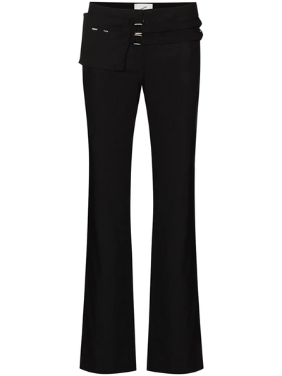 Shop Coperni Belted Flared Trousers In Black
