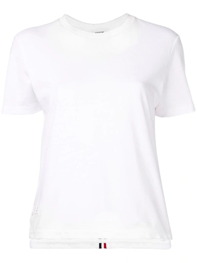 Shop Thom Browne Rwb Stripe Relaxed Piqué T-shirt In White