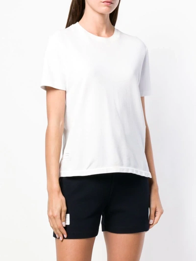 Shop Thom Browne Rwb Stripe Relaxed Piqué T-shirt In White