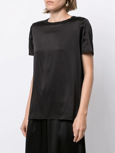 Shop Adam Lippes Crewneck Silk T-shirt In Black