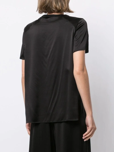 Shop Adam Lippes Crewneck Silk T-shirt In Black