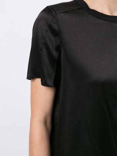 Shop Adam Lippes Crewneck Silk T-shirt In Black
