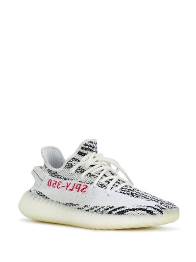 Yeezy Boost 350 V2 Zebra Sneakers In White Cotton In Black