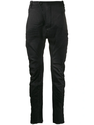 Shop Masnada Ruched Fitted Trousers In Black