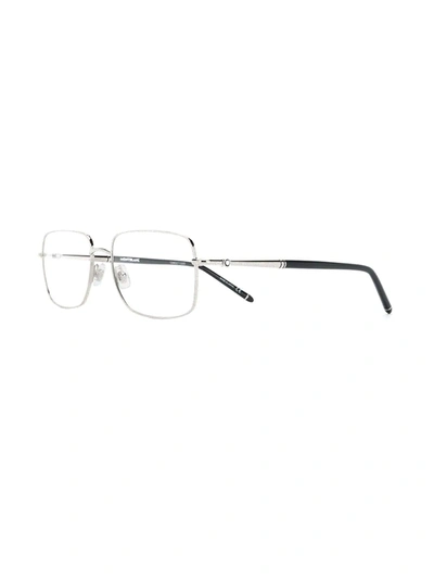 Montblanc Square-frame Glasses In Metallic