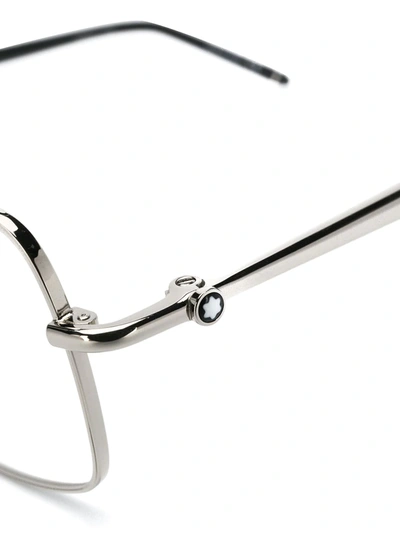 Montblanc Square-frame Glasses In Metallic