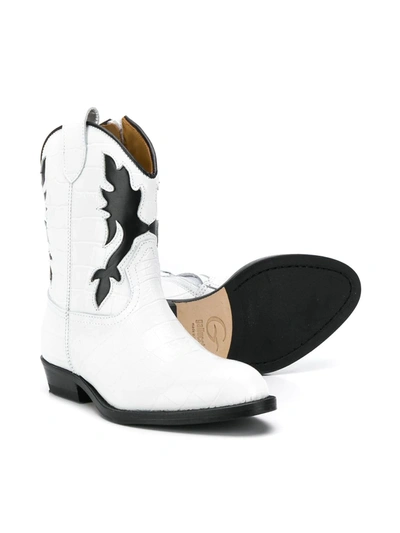 Shop Gallucci Western Ankle Boots In White