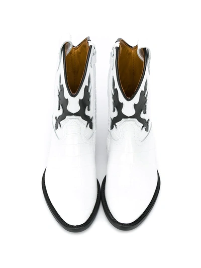 Shop Gallucci Western Ankle Boots In White