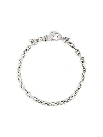 Shop Emanuele Bicocchi Skull-charm Chain Bracelet In Silver