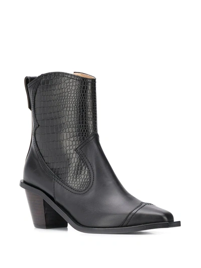 Shop Reike Nen Western Style Ankle Boots In Black