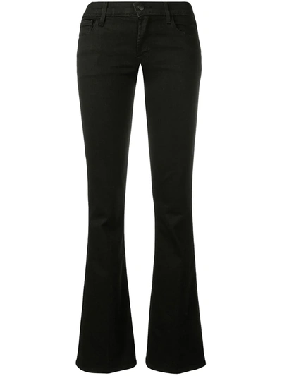 Shop J Brand Bootcut Low-rise Jeans In Black