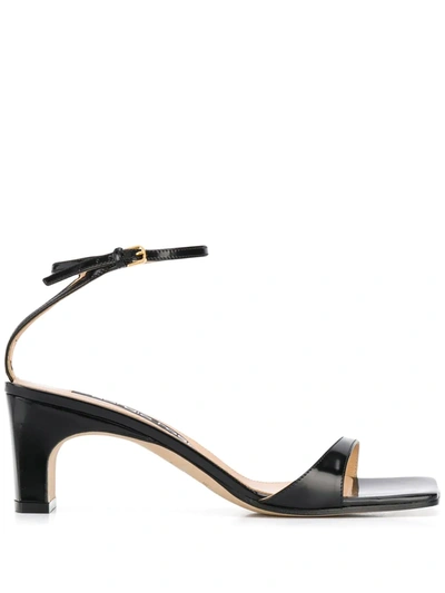 Shop Sergio Rossi Sr1 Geometric Heel Sandals In Black