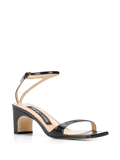 Shop Sergio Rossi Sr1 Geometric Heel Sandals In Black