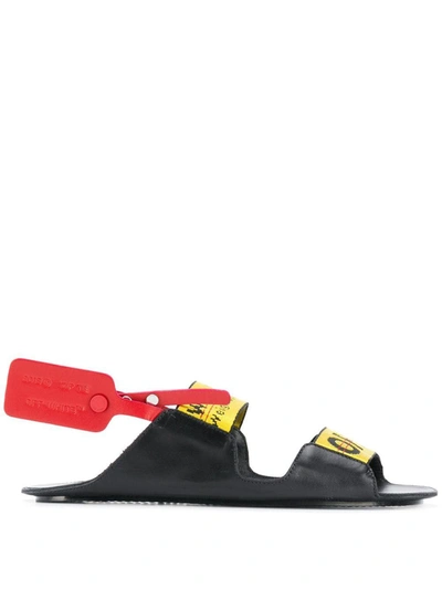 OFF-WHITE LOGO SANDALS - 黑色