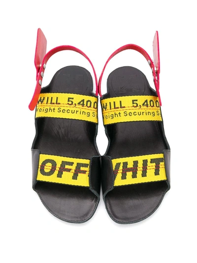 OFF-WHITE LOGO SANDALS - 黑色