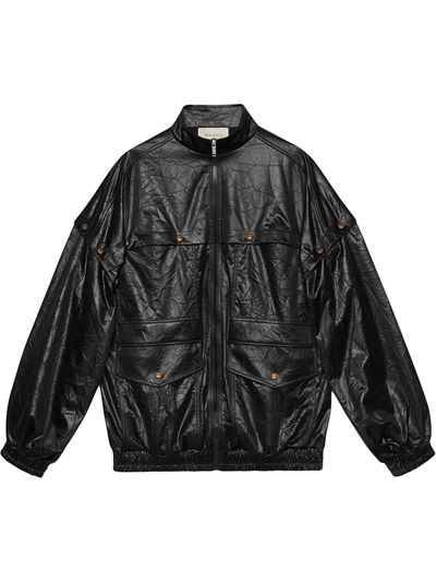 Shop Gucci Oversized Technical Jacket In Black