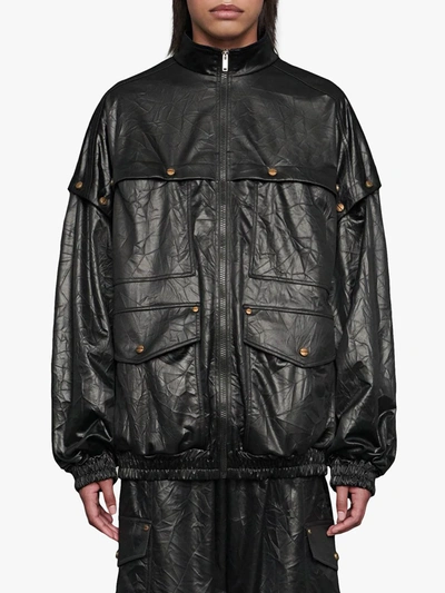 Shop Gucci Oversized Technical Jacket In Black