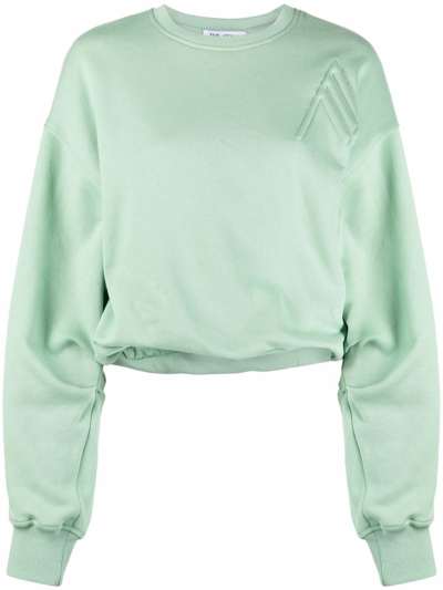 Shop Attico Drop-shoulder Silhouette Sweatshirt In Grün