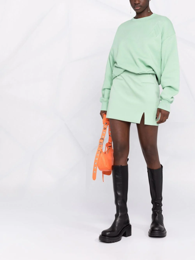 Attico Drop-shoulder Silhouette Sweatshirt In Grün