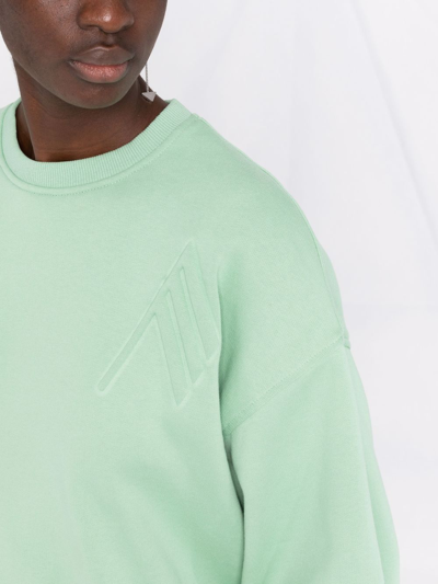 Shop Attico Drop-shoulder Silhouette Sweatshirt In Grün