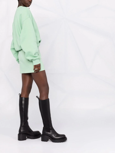 Attico Drop-shoulder Silhouette Sweatshirt In Grün