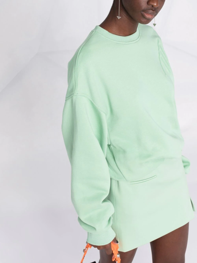 Shop Attico Drop-shoulder Silhouette Sweatshirt In Grün