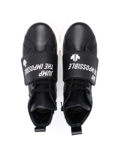 Dsquared2 Logo-print High-top Leather Sneakers In Black