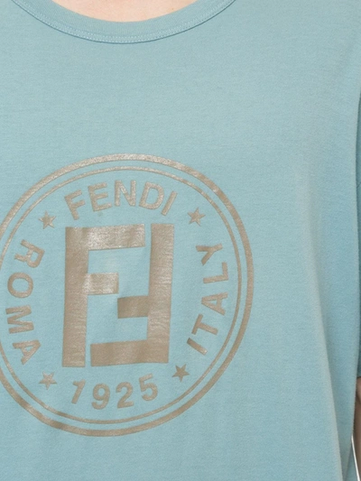 Pre-owned Fendi 2000s Logo Print T-shirt In Blue