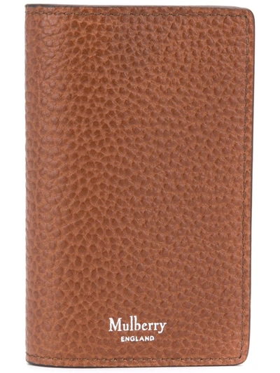 Shop Mulberry Pebbled Card Case In Brown